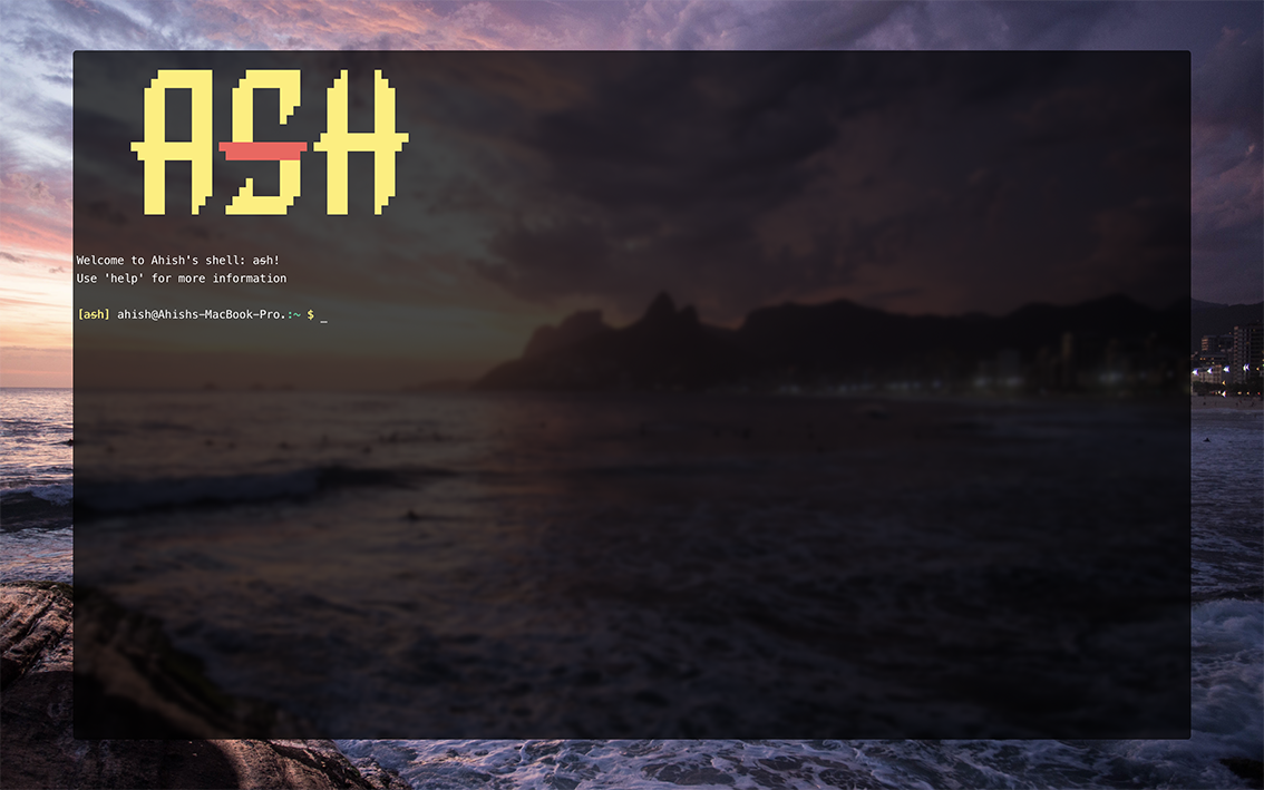 ash shell terminal screenshot